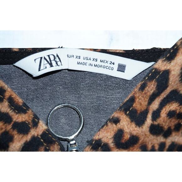 Zara Leopard Print Puff Sleeve Crop Top XS | Sweetheart Neckline Y2K Bustier - Picture 5 of 8